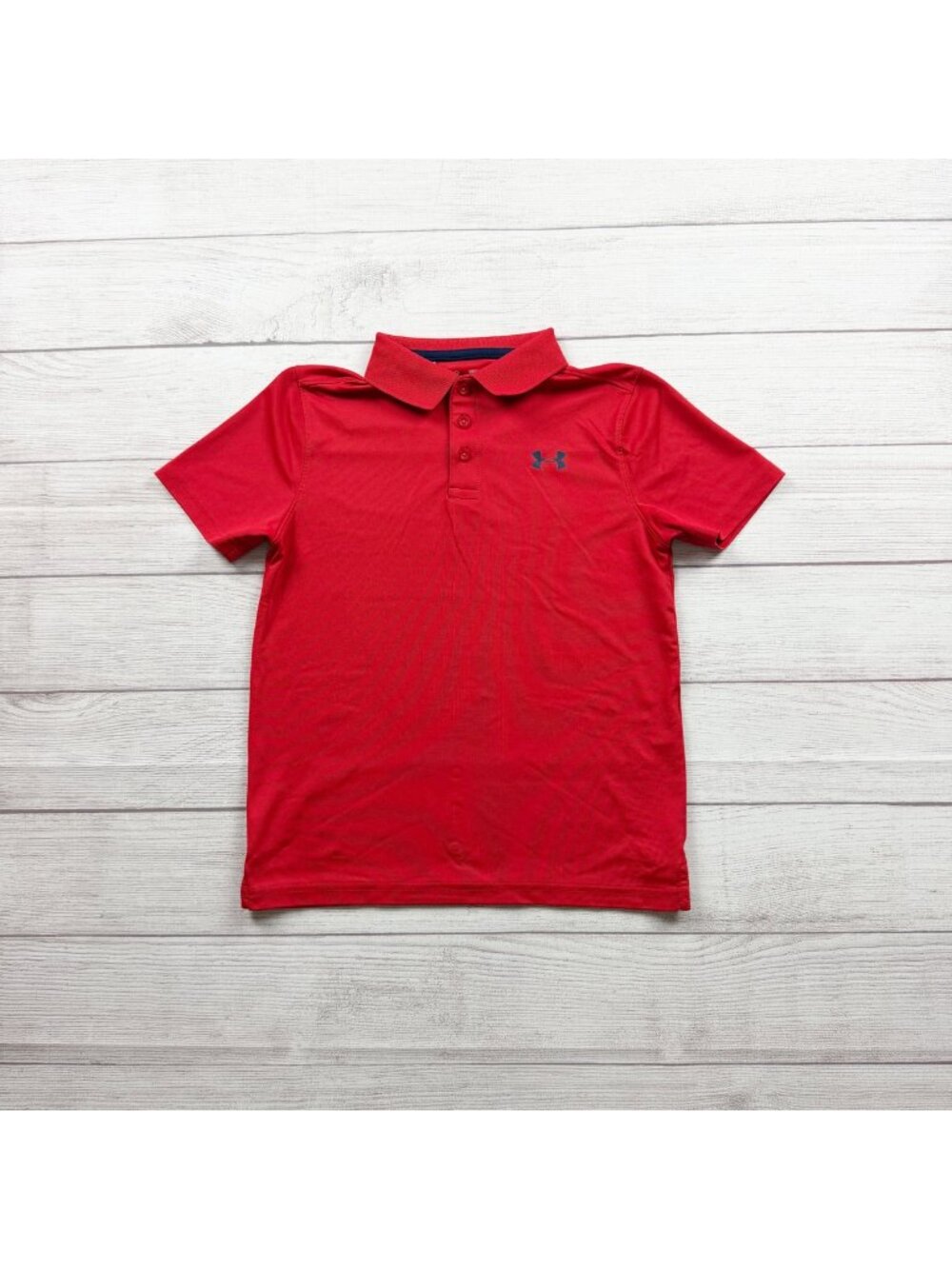 Under Armour HeatGear Polo Shirt Loose Youth Red Short Sleeve Boys M